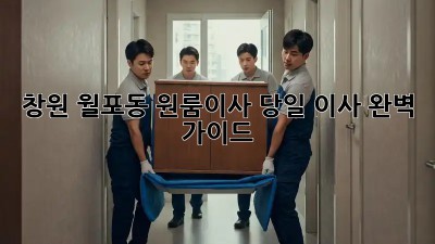 창원 월포동 원룸이사, 당일 이사 완벽 가이드!